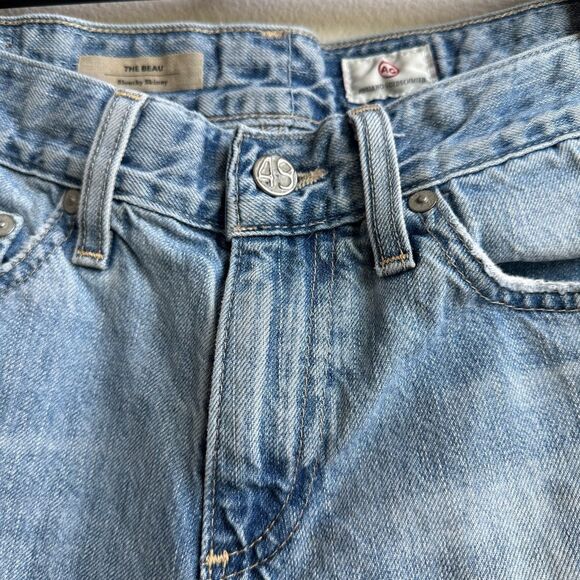 AG Adriano Goldschmied The Beau Slouchy Skinny Light Wash Distressed Size 26 - Picture 3 of 7